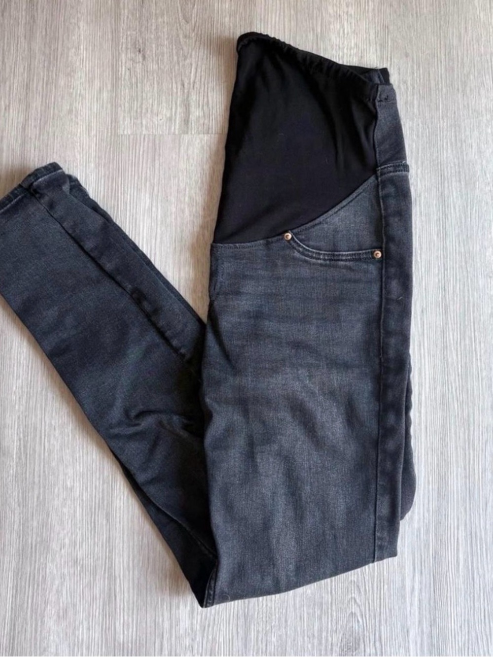 H&M Black Maternity Jeggings with Overband Panel